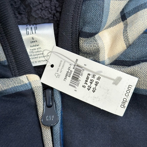 Baby Gap Plaid Kid’s Hoodie - Picture 3 of 4